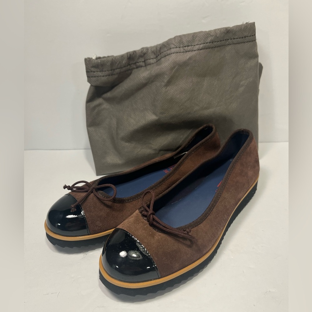 LURUENA Shoes Loafers Ballet Size 38 (7-7.5US) Brown Suede NEW